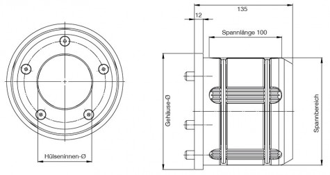 Adapter für SDE Spanndorne, technische Daten